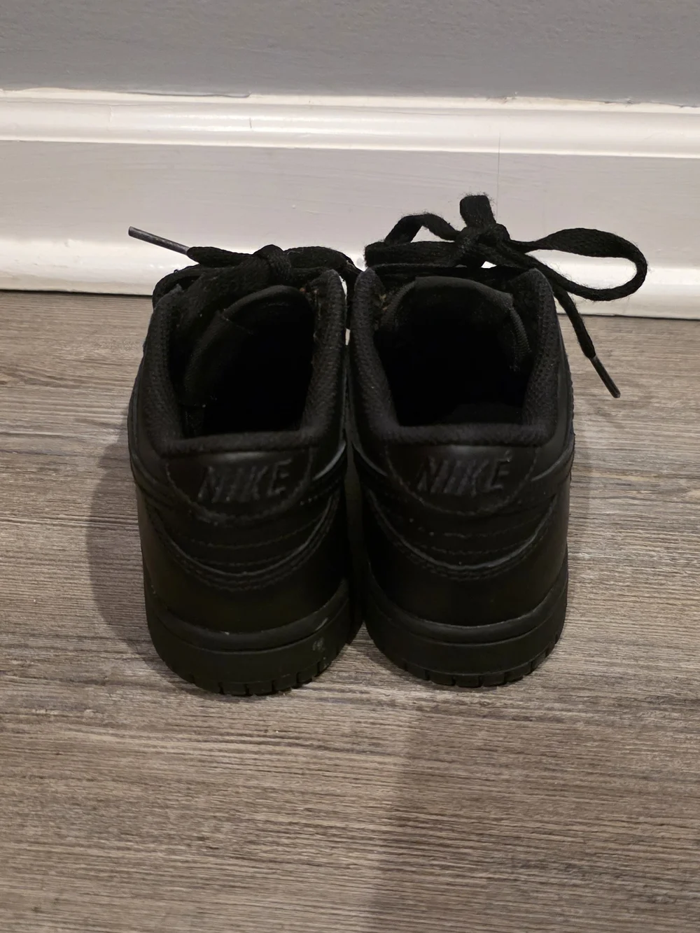 Nike Airforce 1 Little Kids Black Low-Top Sneakers | 12C